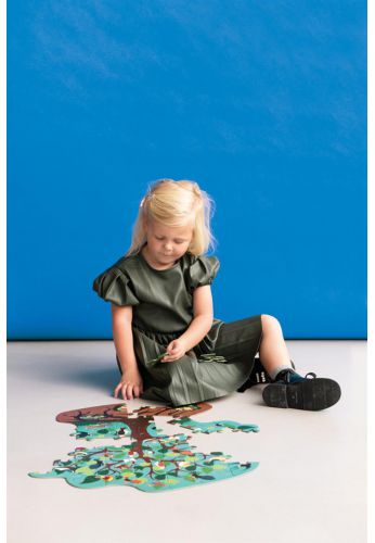 Contour puzzle arbres et oiseaux