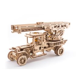 Maquette mécanique UGEARS camion de pompier avec échelle