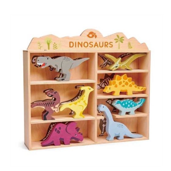 Set d'animaux en bois : dinosaures