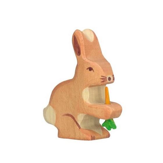 Figurine Holtztiger Lapin avec carotte Figurine Holtztiger Lapin avec carotte