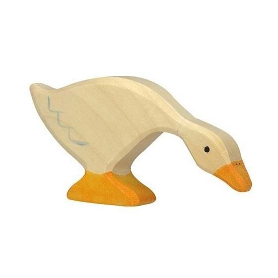 Figurine Holtztiger Oie mangeant