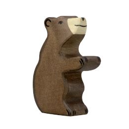 Figurine Holtztiger Ours brun petit assis