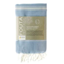 Fouta en coton biologique Blancetnuage 100 x 200cm