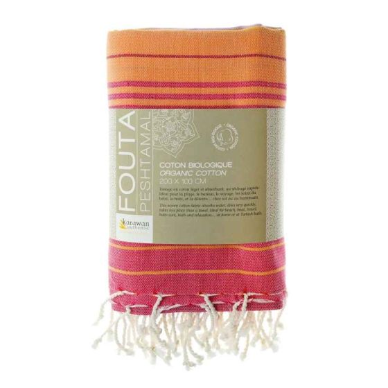 Fouta en coton biologique Azalée 100 x 200cm
