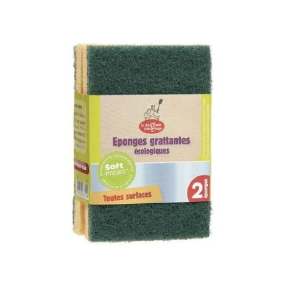 Lot de 2 éponges grattantes éco vertes