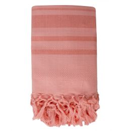 Fouta en coton biologique Coral - 90 x 160 cm