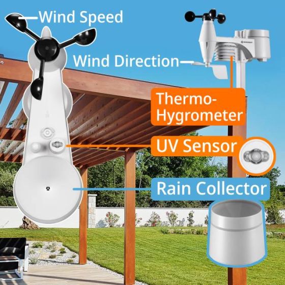 BRESSER Centrale météo WIFI ClearView avec capteur 7-en-1