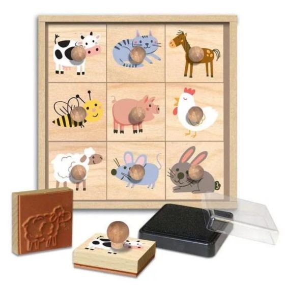 Coffret Tampons Lettres Et Animaux - 52 Tampons Pré-encrés - Cahier D'activités Inclus - Joustra