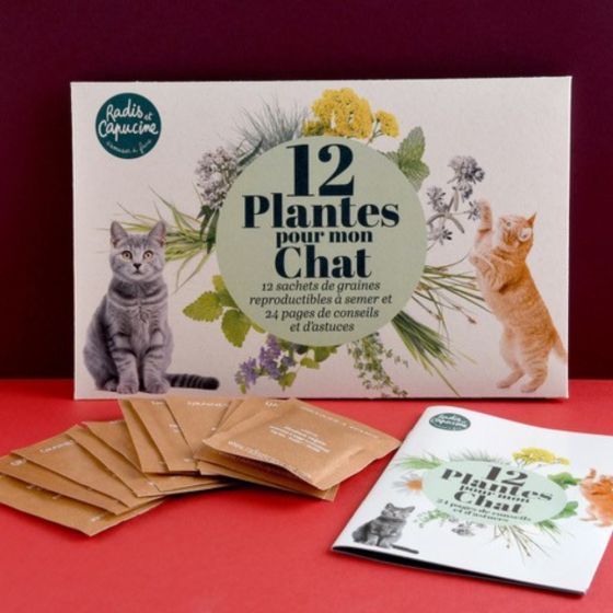 Enveloppe 12 sachets-Jardiner pour mon chat