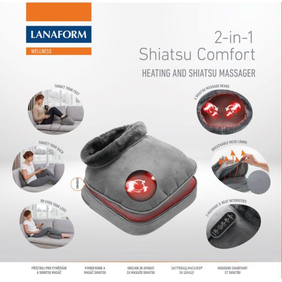 2-in-1 Shiatsu Comfort - Appareil de massage shiatsu et chauffant