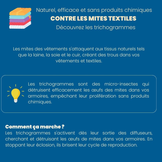 Trichogrammes anti-mites des vêtements - 4 diffuseurs
