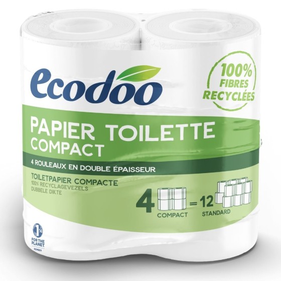 Papier toilette compact recyclé - 4 rouleaux Papier toilette compact recyclé - 4 rouleaux
