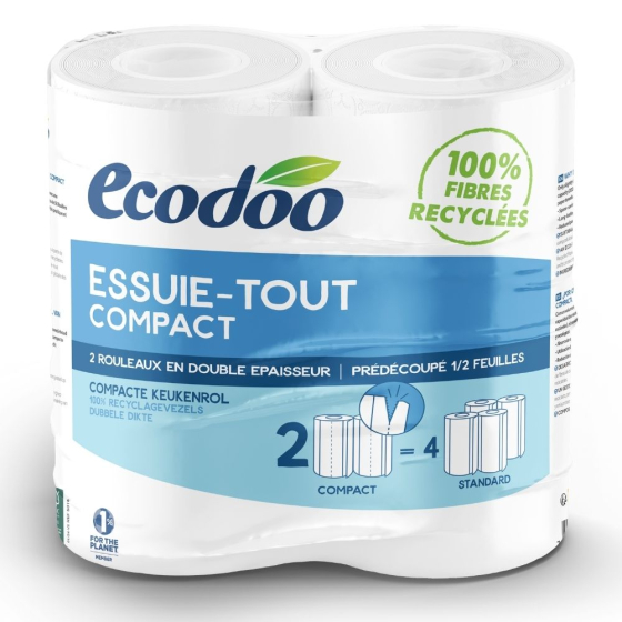 Essuie-tout compact recyclé - 2 rouleaux Essuie-tout compact recyclé - 2 rouleaux