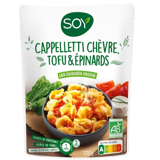 Cappelletti chèvre tofu et épinards les cuisines veggie - 220g Cappelletti chèvre tofu et épinards les cuisines veggie - 220g