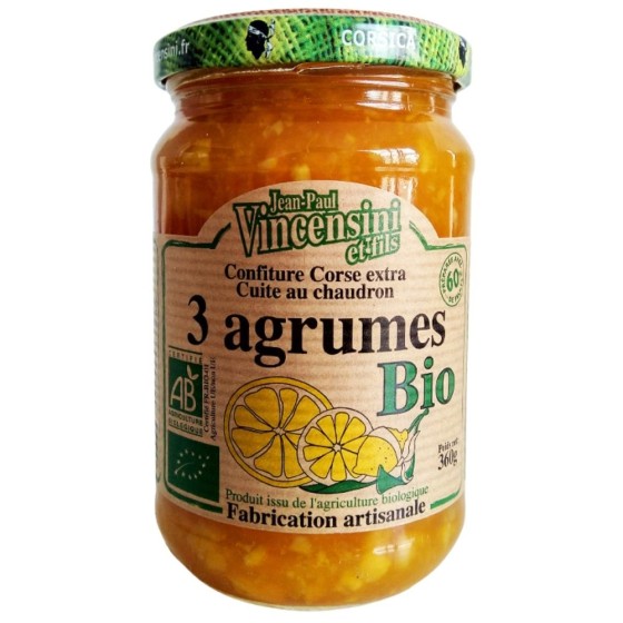Confiture 3 agrumes corse - 360g Confiture 3 agrumes corse - 360g