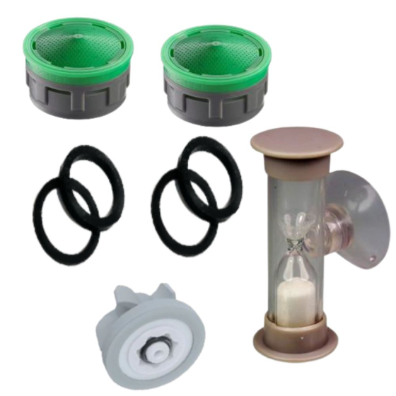 Pack Economies d'eau : 2 robinets + 1 douche + 1 sablier de douche