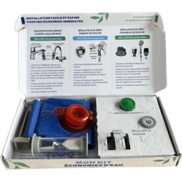 Pack eau complet : 1 robinet + 1 douche + 1 sac WC + 1 sablier de douche