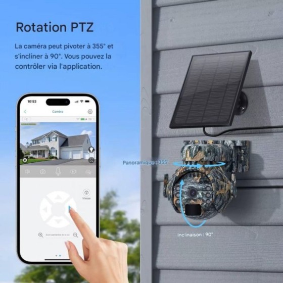 Piège photo 4G - 360° avec panneau solaire