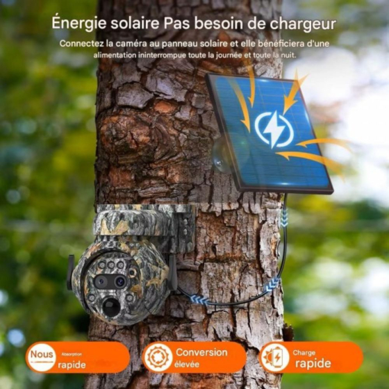 Piège photo 4G - 360° avec panneau solaire