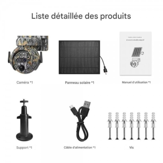 Piège photo wifi - 360° avec panneau solaire