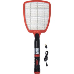 Raquette anti-insectes électrique rechargeable avec lampe USB