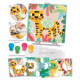 Tableaux faciles - Pochoirs motifs Couleur de la jungle