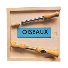 Coffret bois 2 appeaux - Mes anges (charbonnière et bleue)