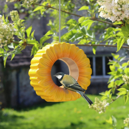 Mangeoire céramique en forme de fleur de tournseol