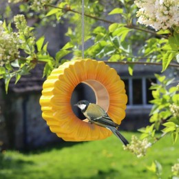Mangeoire céramique en forme de fleur de tournseol