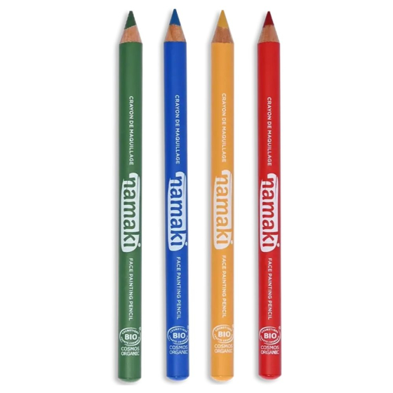 Kit 4 crayons de maquillage fins – Jaune, Vert, Bleu, Rouge
