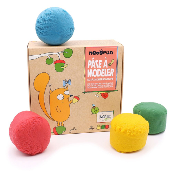 Boîte 4 pots de pâte à modeler BIO