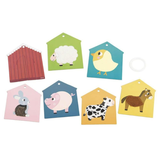 7 cartes tactiles - Les animaux de la ferme Multicolore