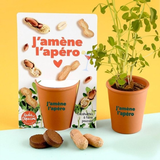 Carte message - J'amène l'apéro - Cacahuètes