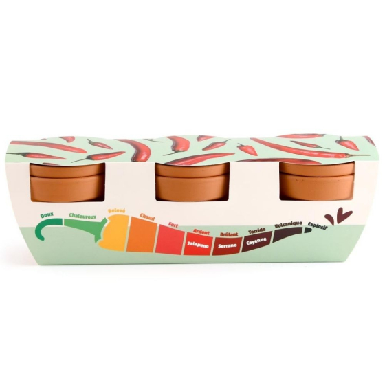 Trio piments échelle de Scoville