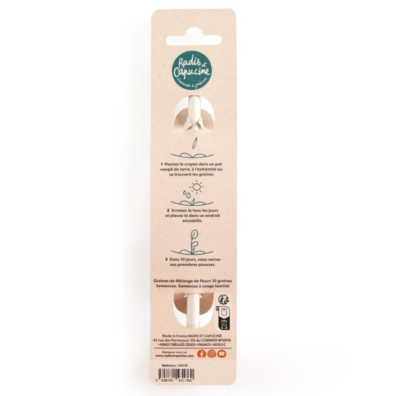 Crayon à planter avec graines - Fleurs en mélange