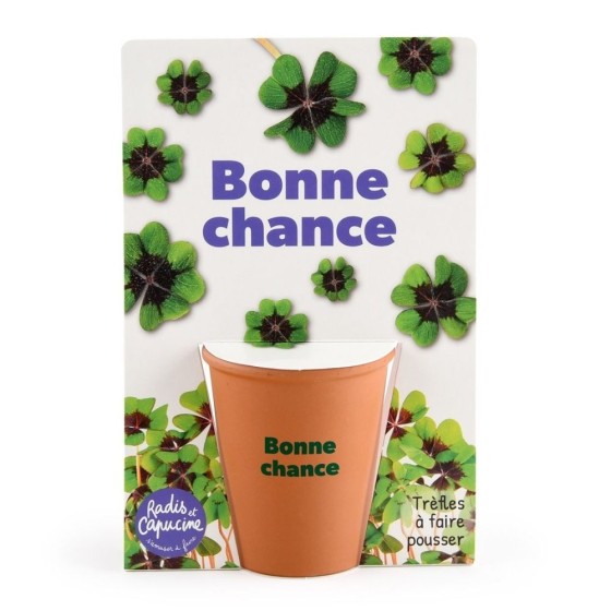 Carte message - Bonne chance - Trèfle