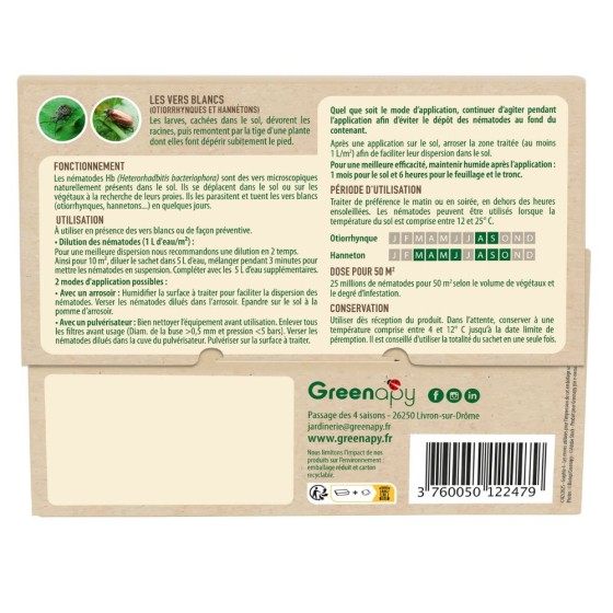 Nématodes HB anti vers blancs 25M - 50m²