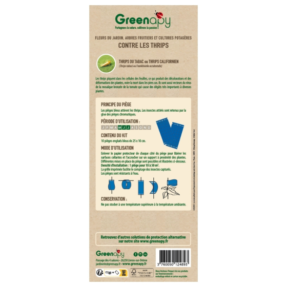 Piège englué chromatique bleues