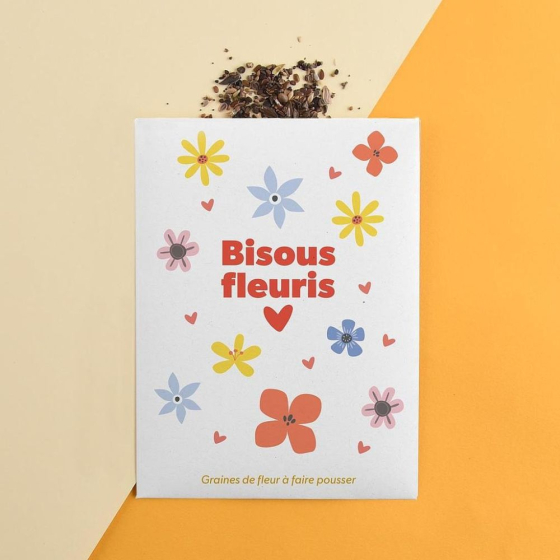 Sachet message - Bisous fleuris