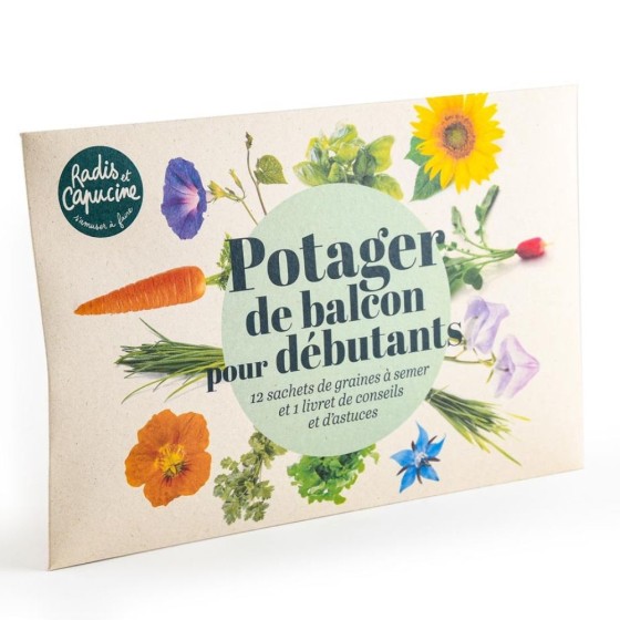 Enveloppe 12 sachets potager de balcon pour débutants