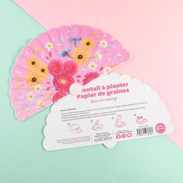Eventail papier de graines - 21 x 12 cm