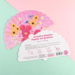Eventail papier de graines - 21 x 12 cm