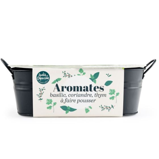 Jardinière zinc noir 30 cm - Aromates