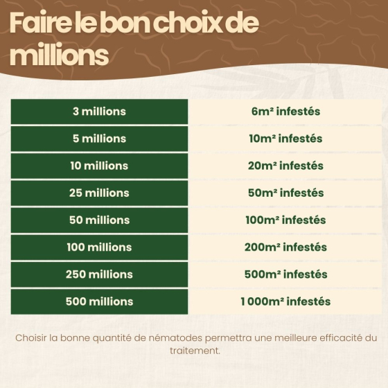 Nématodes HB contre vers blancs et hannetons - 10 millions - 20 m²