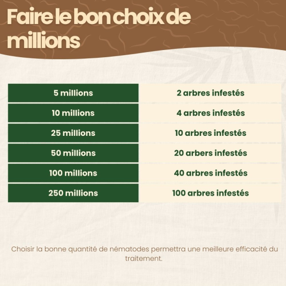Nématodes SF contre carpocapses de la pomme, poire et noix - 100M - 40 arbres