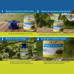 Piège à mouches avec dose de 20 grs d'attractifs