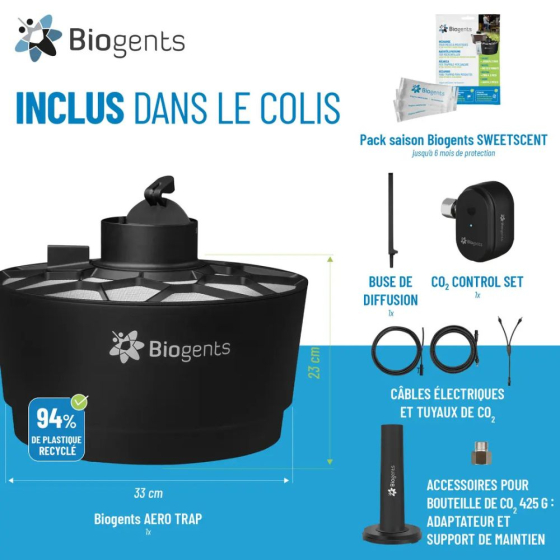 Piège à moustiques - Biogents Aerotrap Plus (avec booster CO2)