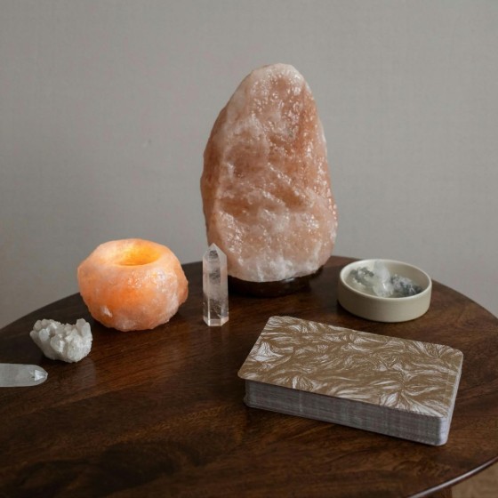 Lampe cristal de sel 3-4 kg avec socle en bois