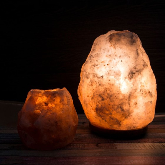Lampe cristal de sel 4-7 kg avec socle en bois