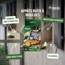 Sachets appâts boite à mouches x4